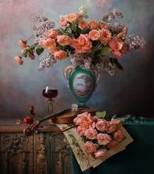 Rosas românticas e violino