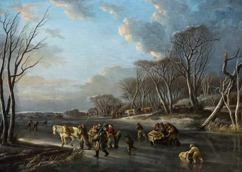 Viajantes num trenó num rio da Holanda (óleo sobre tela)