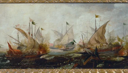 Batalha naval (óleo sobre tela)