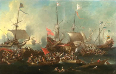 A Batalha de Lepanto - Uma Batalha Marítima entre Cristãos e Corsários de Barbary, 1615-20.