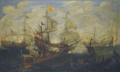 A Batalha de Lepanto em 7 de outubro de 1571
