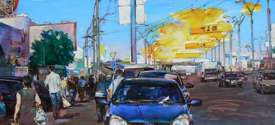 Rua movimentada da cidade