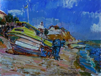 Barco de praia de verão