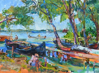 Sunny Riverside Boats