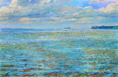 Paisagem marítima azul serena