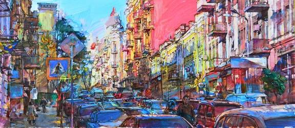 Rua animada da cidade