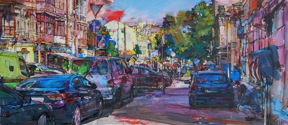 Rua animada da cidade