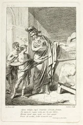 Minerva Teaching a Young Artist, ilustração para o Catálogo historique du Cabinet por Mariette