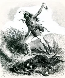 Escalpelamento indiano do inimigo morto, 1867