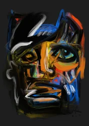 Retrato abstrato expressivo
