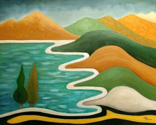 Paisagem fluvial abstrata