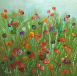 Campo de flores coloridas