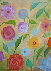 Flores pintadas de cores vivas