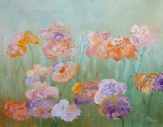 Flores coloridas e texturadas