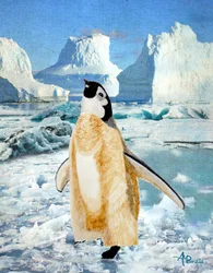 Pinguim Curioso no Gelo da Antártida