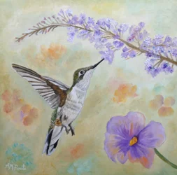 Beija-flor e lavanda