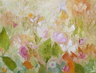 Flores em tons pastel com textura