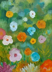 Campo de flores coloridas