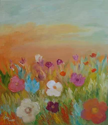 Campo de flores coloridas