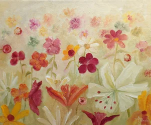 Jardim de flores colorido