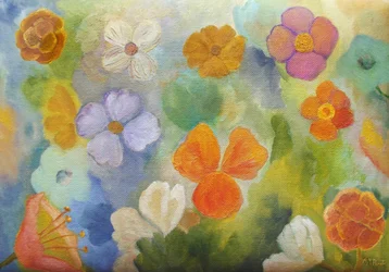 Flores vibrantes no jardim