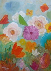 Flores vibrantes no jardim
