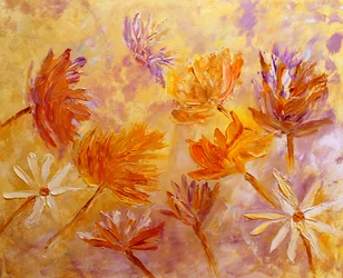 Flores com texturas vibrantes