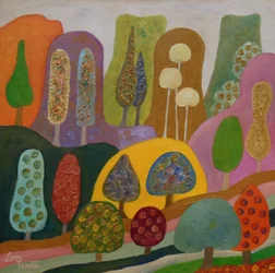 Árvores coloridas e caprichosas
