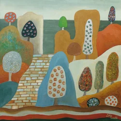 Paisagem com árvores caprichosas