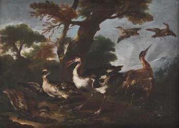 Paisagem com pássaros