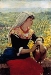 Retrato da sua esposa em roupa Monferrato