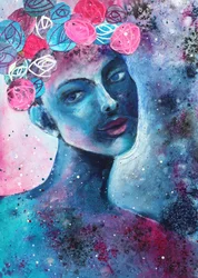Mulher Floral Cósmica