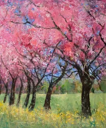 Cherry Blossom in the Meadow, 2022 (Acrílico)
