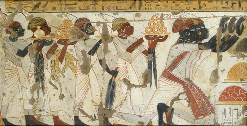 Cópia da pintura mural do túmulo privado 40 de Huy, Tebas I,1, 75-78, século XX