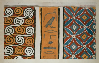 Cópia da pintura mural do túmulo privado 82 de Amenemhet, Tebas I, 1, 163-167, século XX
