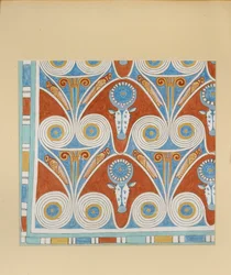 Cópia da pintura de parede, túmulo privado 50 de Neferhotep, Tebas, século XX