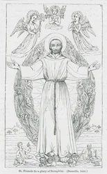 São Francisco numa Glória de Serafins (litografia)