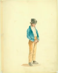 Pintura de menino com chapéu de castor por Anna Maria Von Phul