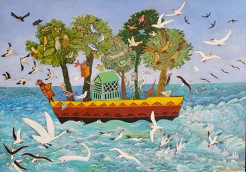 Arca de pássaros (acrílico)