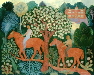 Dois cavalos com cavaleiros, 2000 (acrílico)