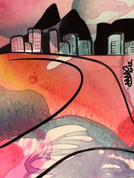 Percurso pela paisagem urbana vibrante