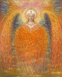 O Anjo da Justiça, 2010 (óleo e folha de ouro sobre linho belga)