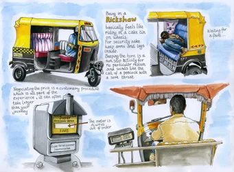 Rickshaw, 2019 (aguarela e caneta)