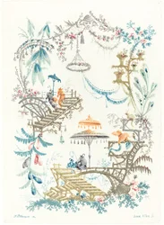 Arabesco chinês com guarda-sol duplo, c. 1795.