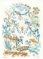 Arabesco chinês com um equilibrista na corda bamba, c. 1795.