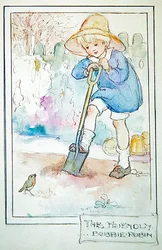 The Friendly Robbie Robin, c.1916 (caneta e tinta com aquarela e lápis sobre papel)