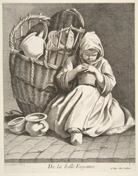Vendedor ambulante de cerâmica, 1738.