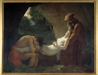 Atala para o túmulo ou funeral de Atala. Pintura de Anne Louis Girodet de Roucy-Trioson (Anne-Louis Girodet de Roucy Trioson