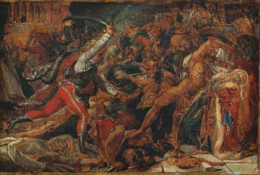 Esboço para "A Revolta no Cairo", c.1809 (óleo sobre papel, montado sobre papel e tela)