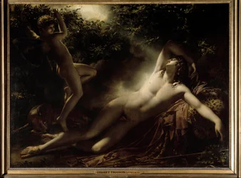 O sono de Endimião ou Endimião, efeito de luar. Pintura de Anne-Louis Girodet de Roucy-Trioson
